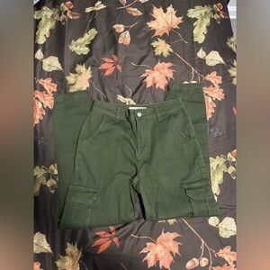 Green cargo jeans